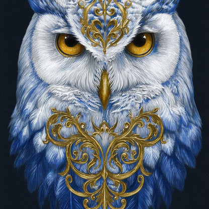 Gilded Owl Night Guardian Canvas Wall Art