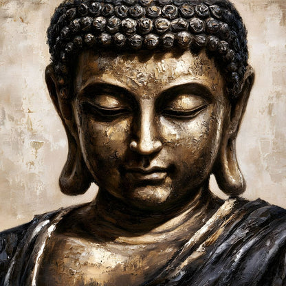 Golden Stillness Of Inner Reflection Canvas Wall Art