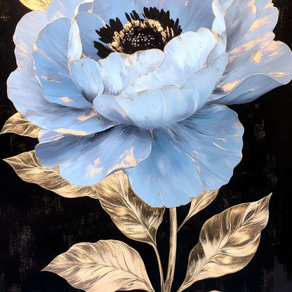 Golden Petal Elegance Bloom Canvas Wall Art