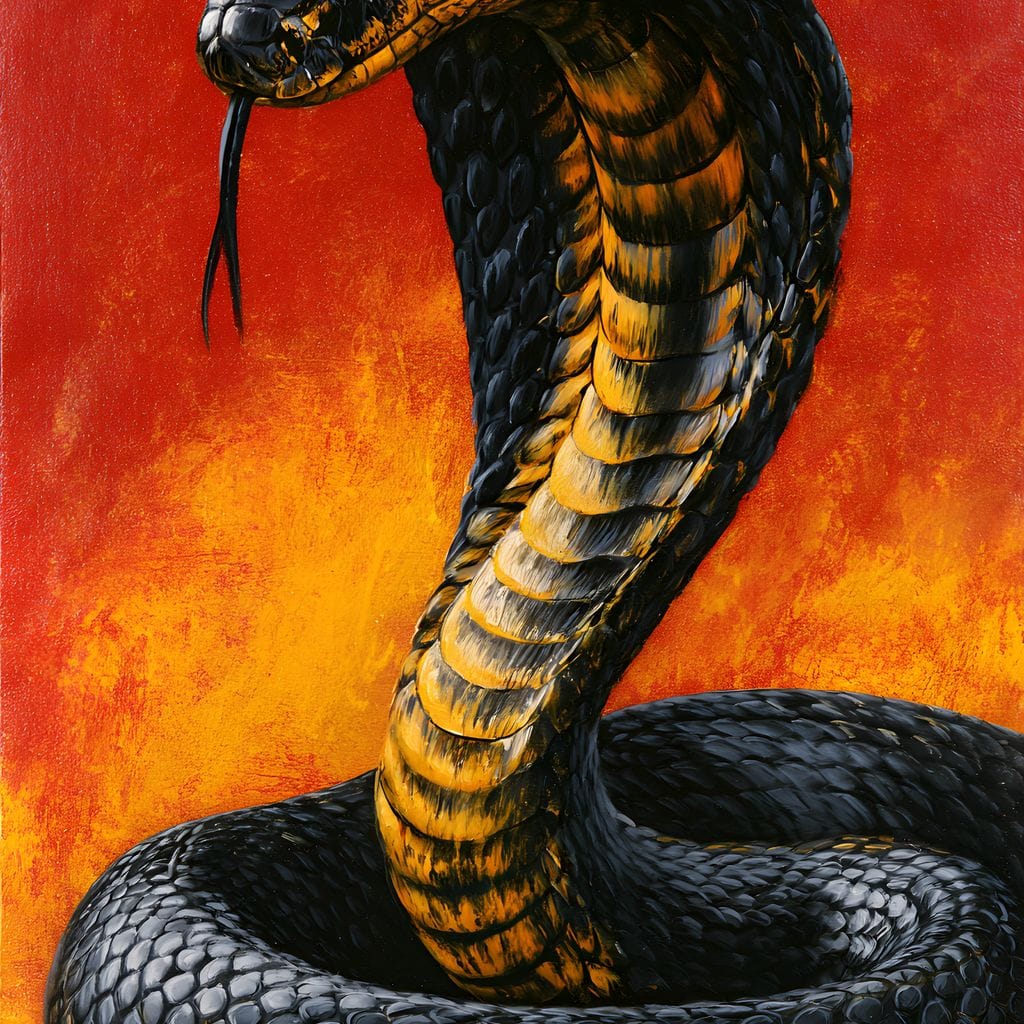 Airbrush Cobra Retro Style Canvas Wall Art