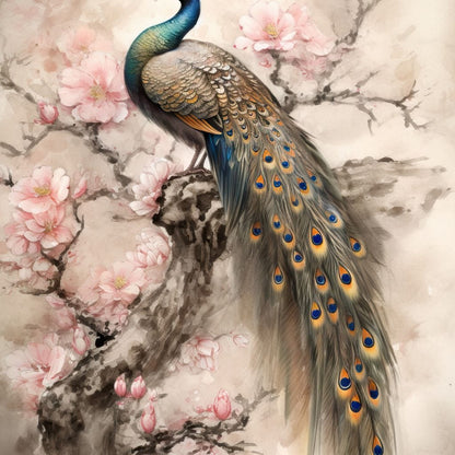 Longtailed Peacock Canvas Wall Art