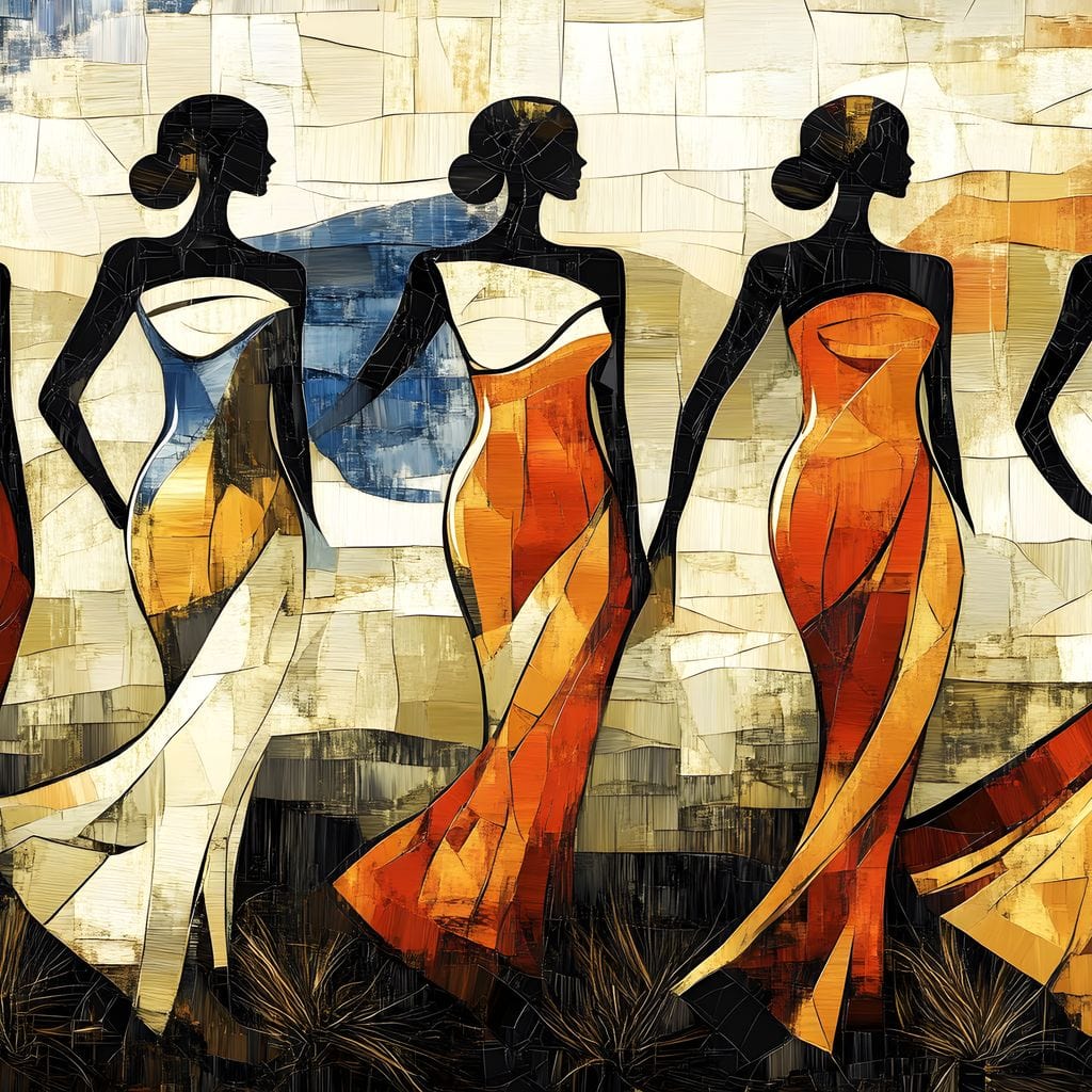 Graceful Dance of Silhouettes Canvas Wall Art