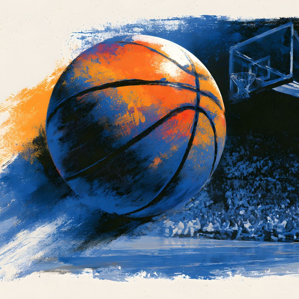 Flight of the Basketball Canvas Wall Art