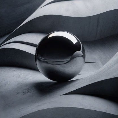 Black Mirror Sphere Canvas Wall Art