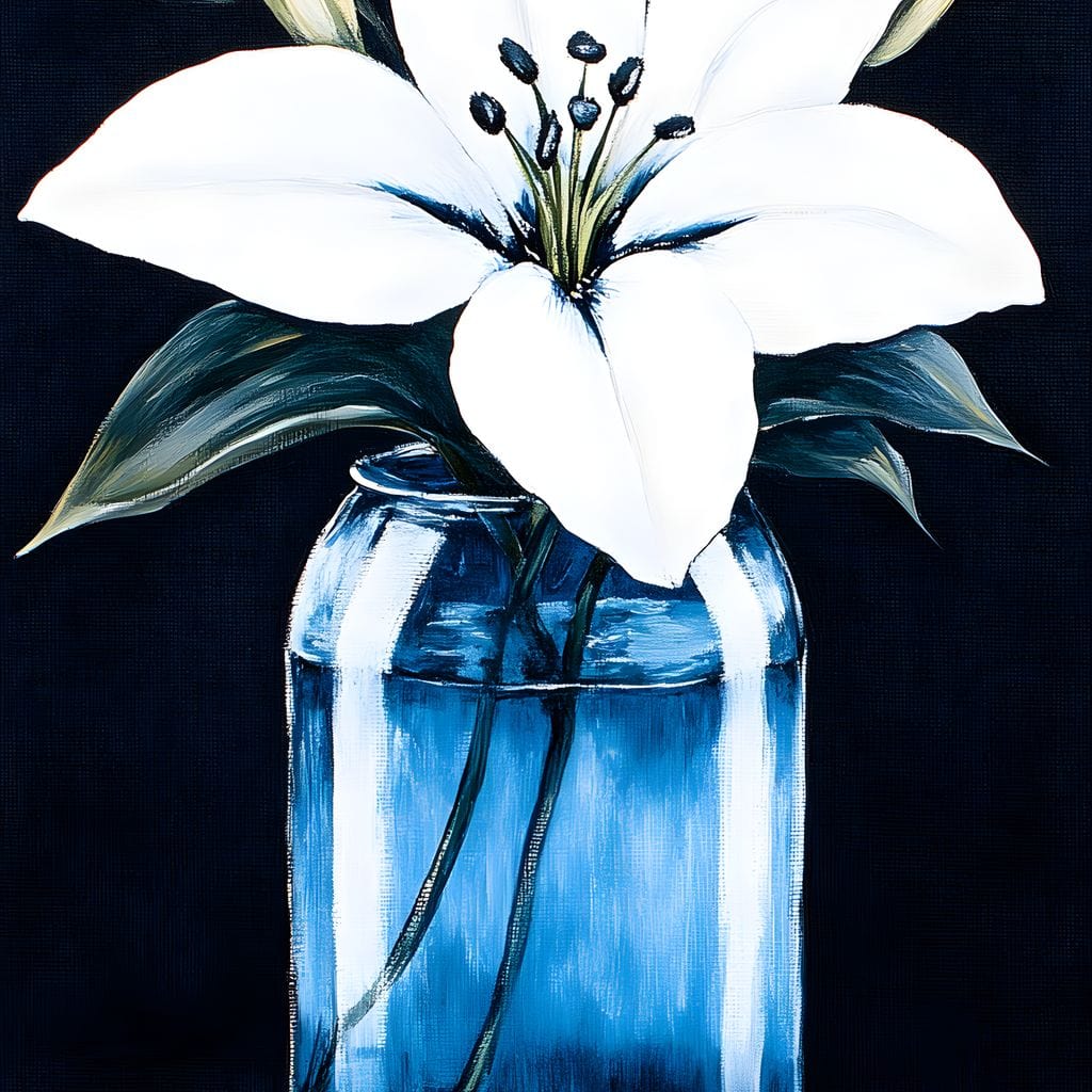 Petals In Glass Reflection Canvas Wall Art