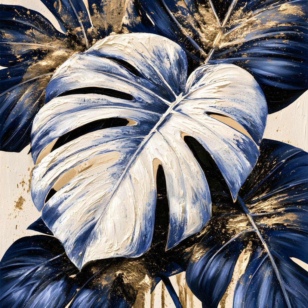 Gilded Foliage Under Midnight Shadows Canvas Wall Art