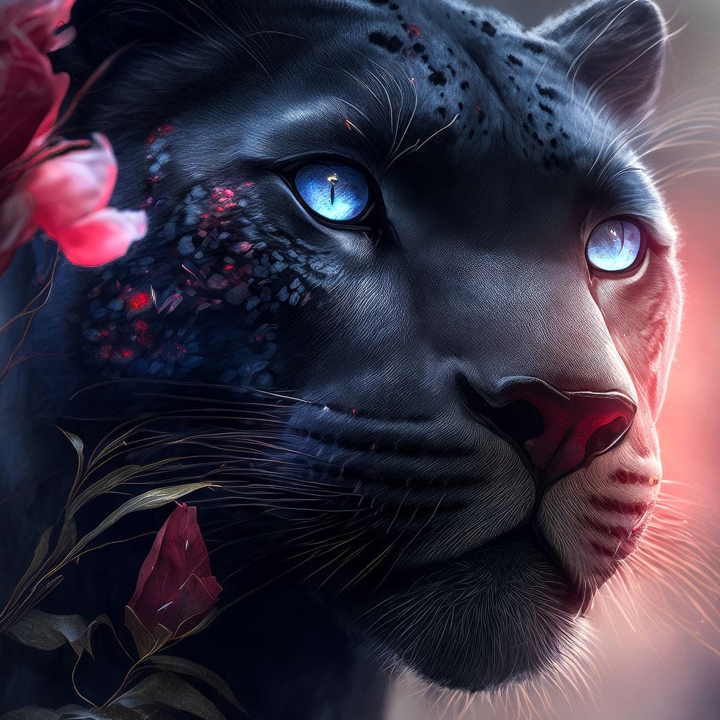 Black Panther Pink Canvas Wall Art
