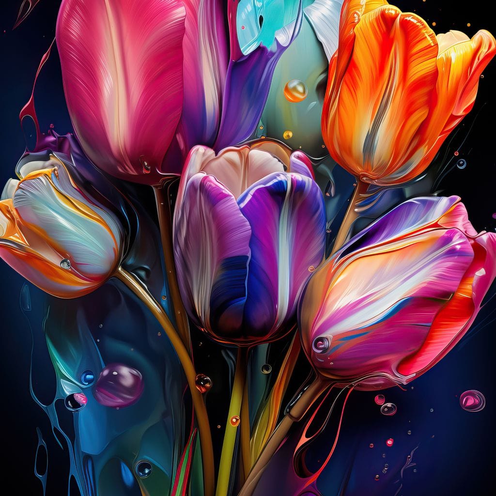 Luminous Tulip Dreamscape Canvas Wall Art