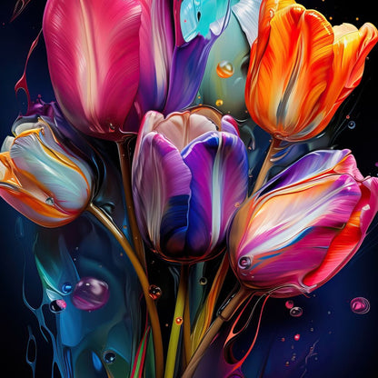 Luminous Tulip Dreamscape Canvas Wall Art