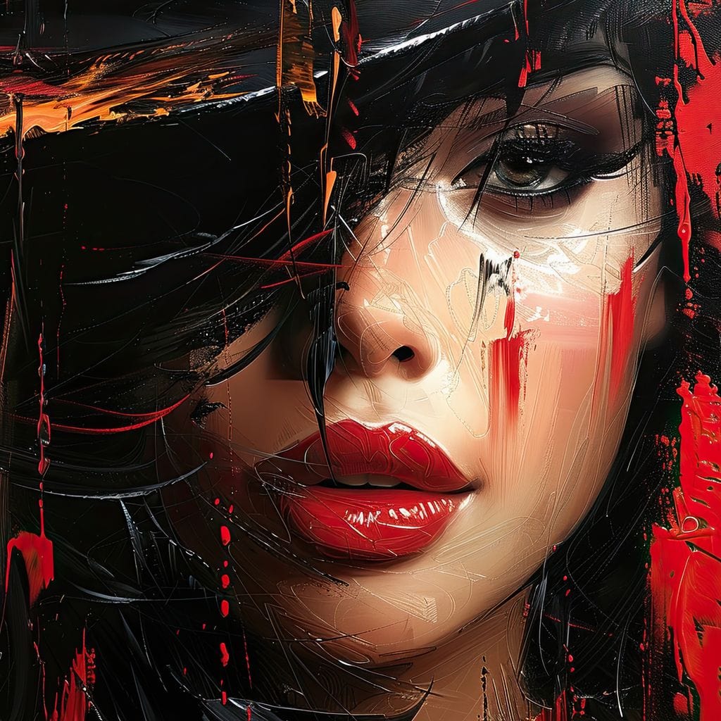 Sable Shroud of Passion Canvas Wall Art