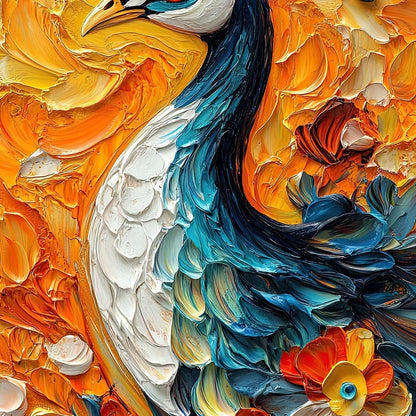 Radiant Peacock Garden Harmony Canvas Wall Art