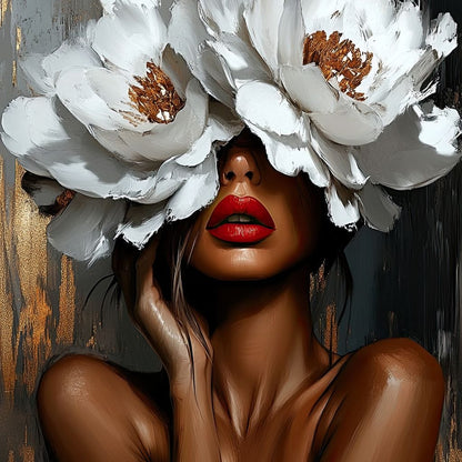 Elegance in Bloom Shadows Canvas Wall Art