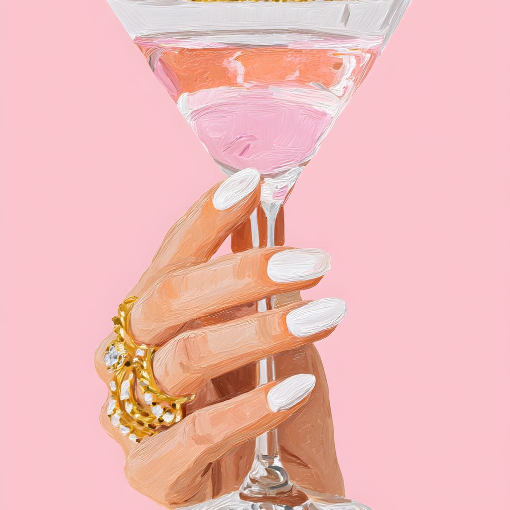 Chic Martini Toast Canvas Wall Art
