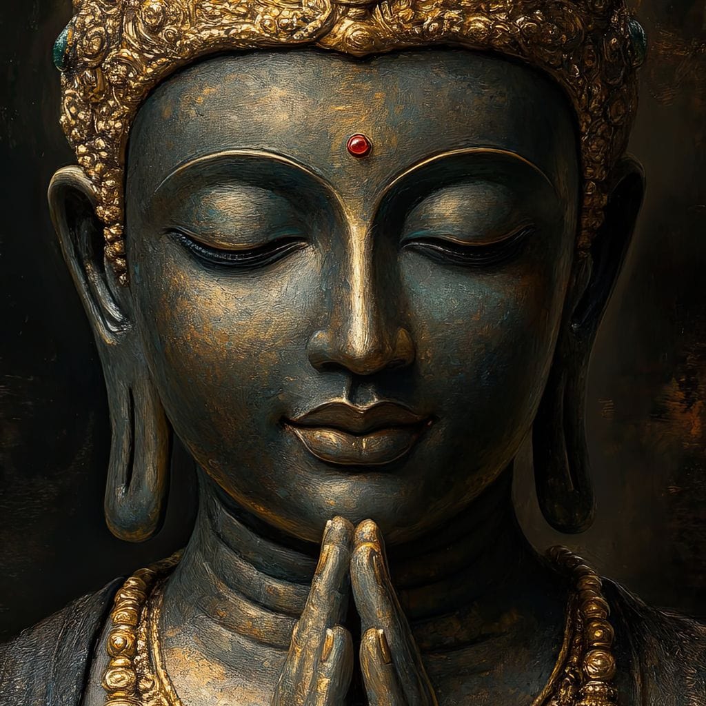 Golden Buddha Tranquility Canvas Wall Art