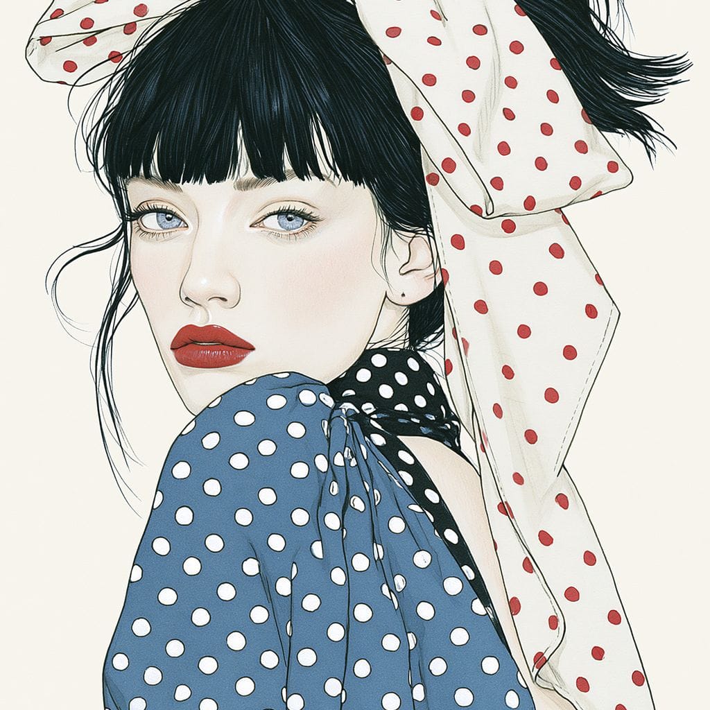 Polka Dot Afternoon Glance Canvas Wall Art