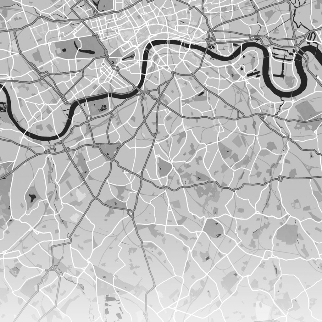 Map of London, UK Canvas Wall Art