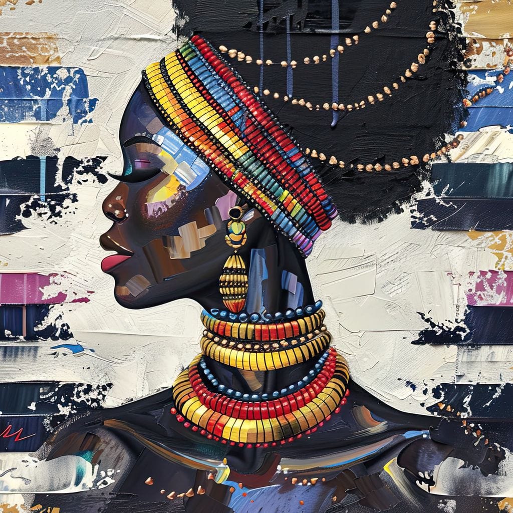 African Elegance in Ochre Gold Canvas Wall Art