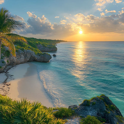 Sunlit Shores of Tranquility Canvas Wall Art