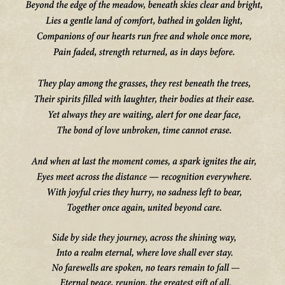 Rainbow Bridge Poem Canvas Wall Art