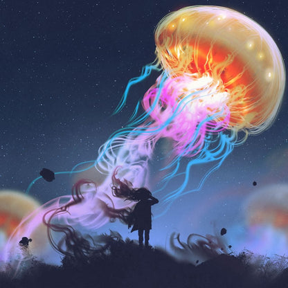 Giant Jellyfish Canvas Wall Art