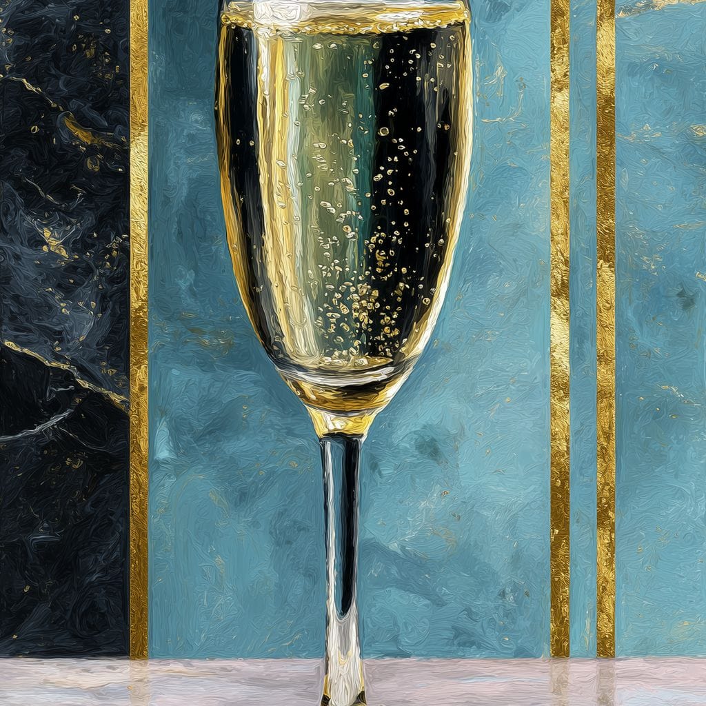 Gilded Champagne Elegance Canvas Wall Art