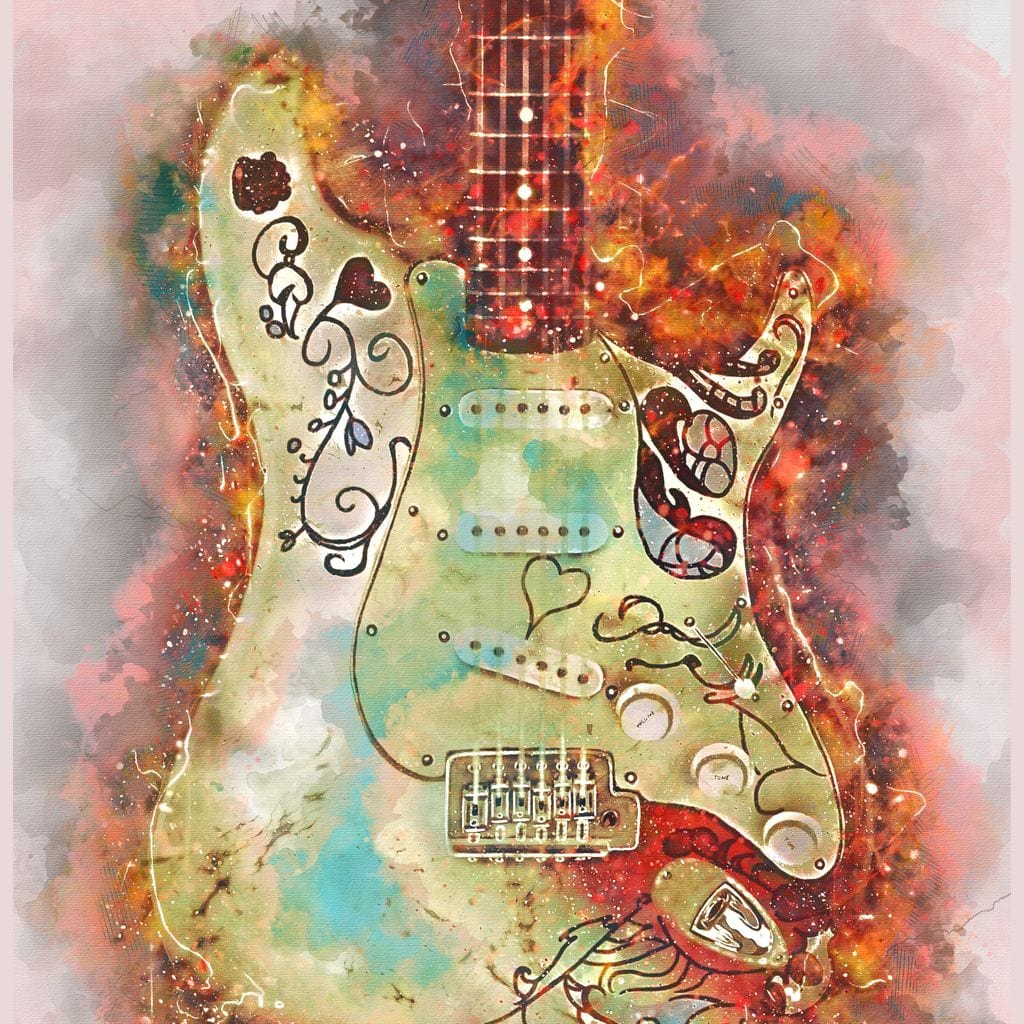 Jimi Hendrix's Guitar Canvas Wall Art