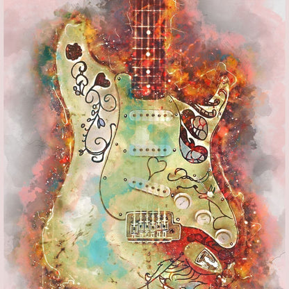 Jimi Hendrix's Guitar Canvas Wall Art