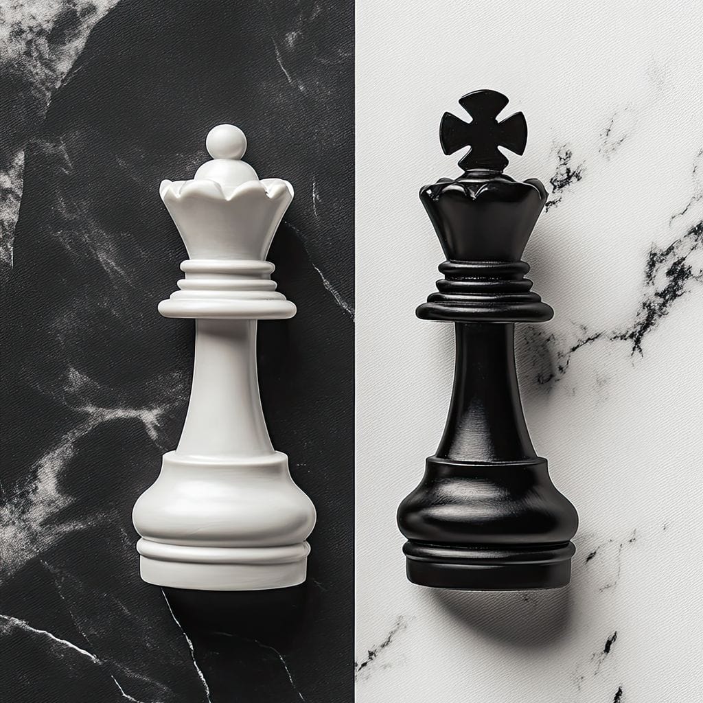 Duality of Kings Chess Contrast Canvas Wall Art
