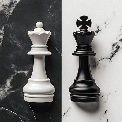 Duality of Kings Chess Contrast Canvas Wall Art