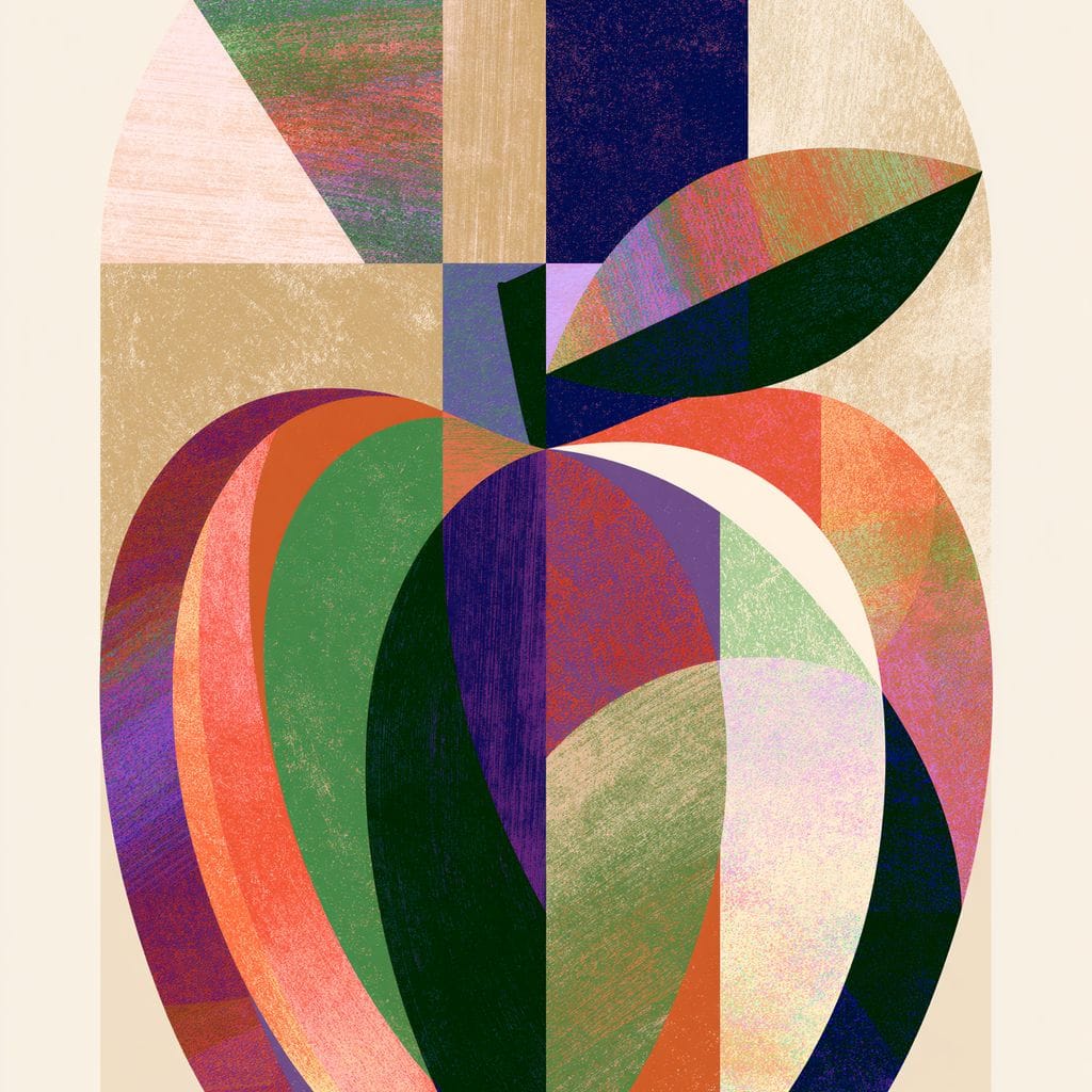 Geometric Harvest Of Orchard Geometry Canvas Wall Art