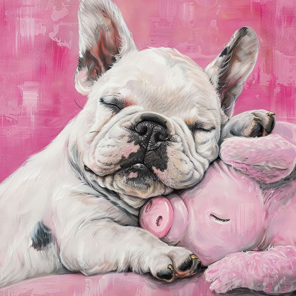 Slumbering Frenchie Dreams Canvas Wall Art