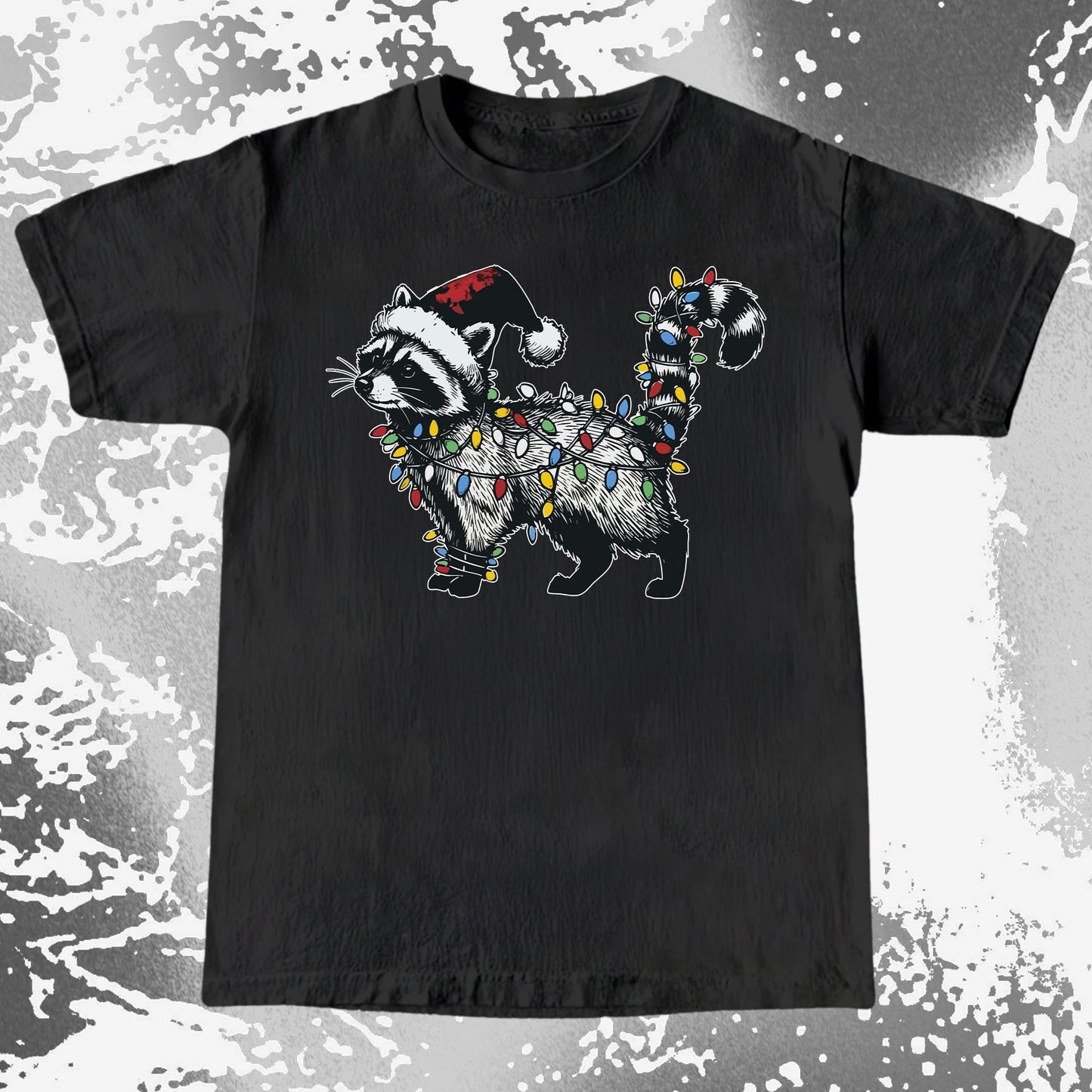 Funny Christmas Raccoon Lights, funny meme tee gift (view 5)