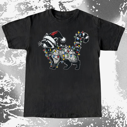 Funny Christmas Raccoon Lights, funny meme tee gift (view 5)