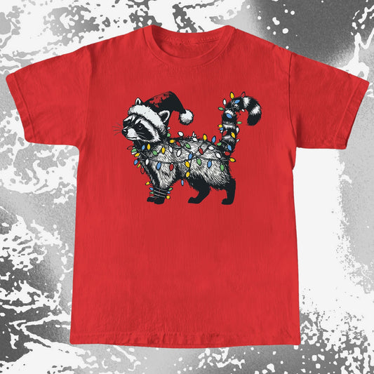 Funny Christmas Raccoon Lights, funny meme tee gift