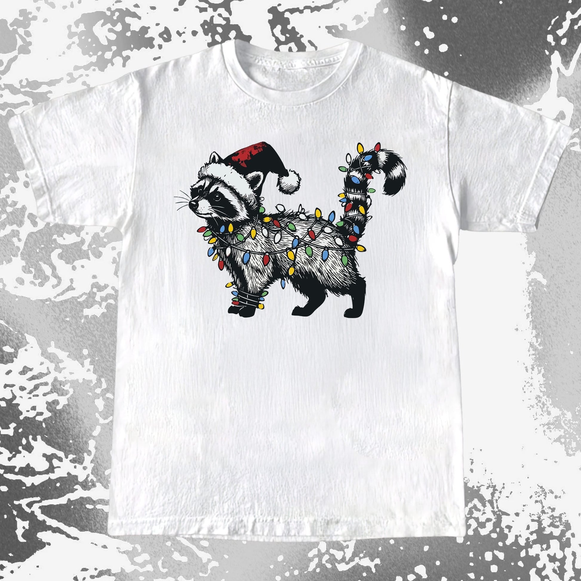 Funny Christmas Raccoon Lights, funny meme tee gift (view 2)
