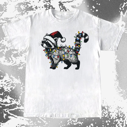 Funny Christmas Raccoon Lights, funny meme tee gift (view 2)