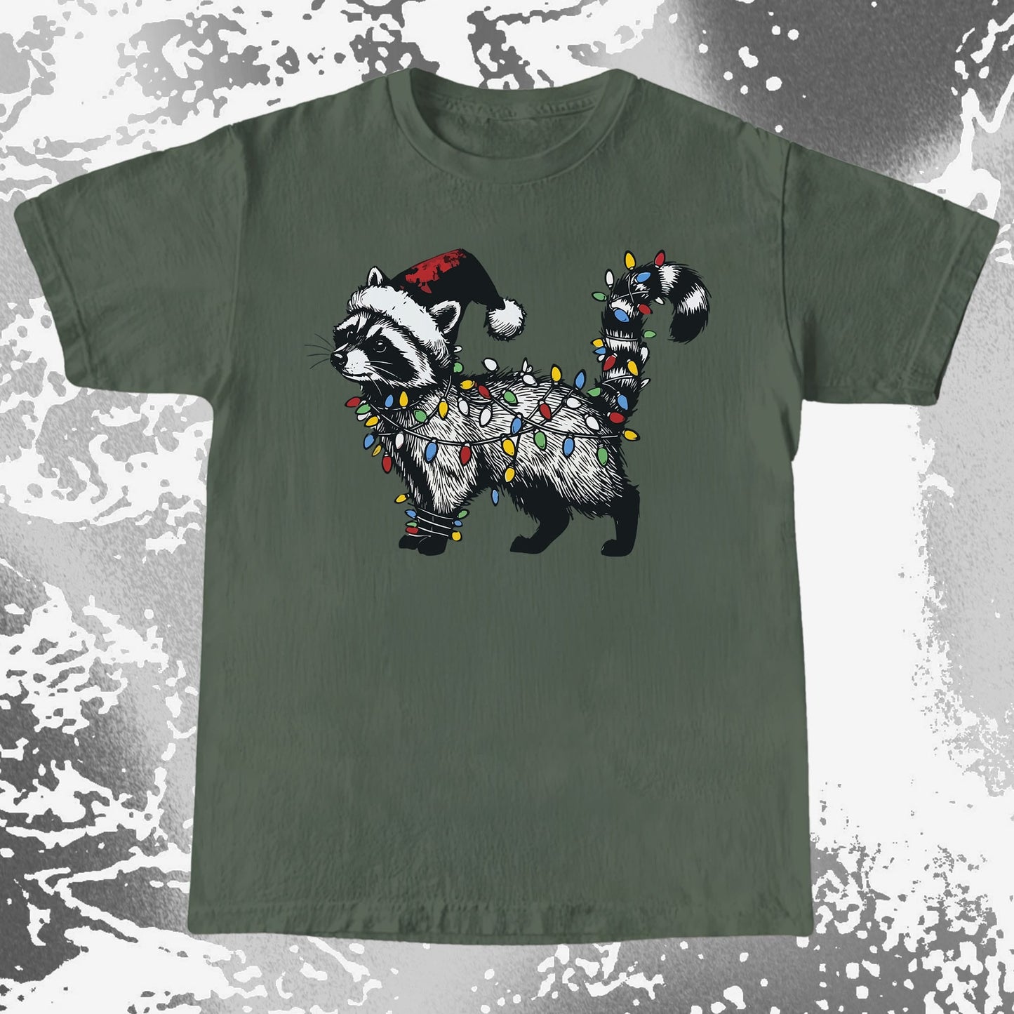 Funny Christmas Raccoon Lights, funny meme tee gift (view 4)