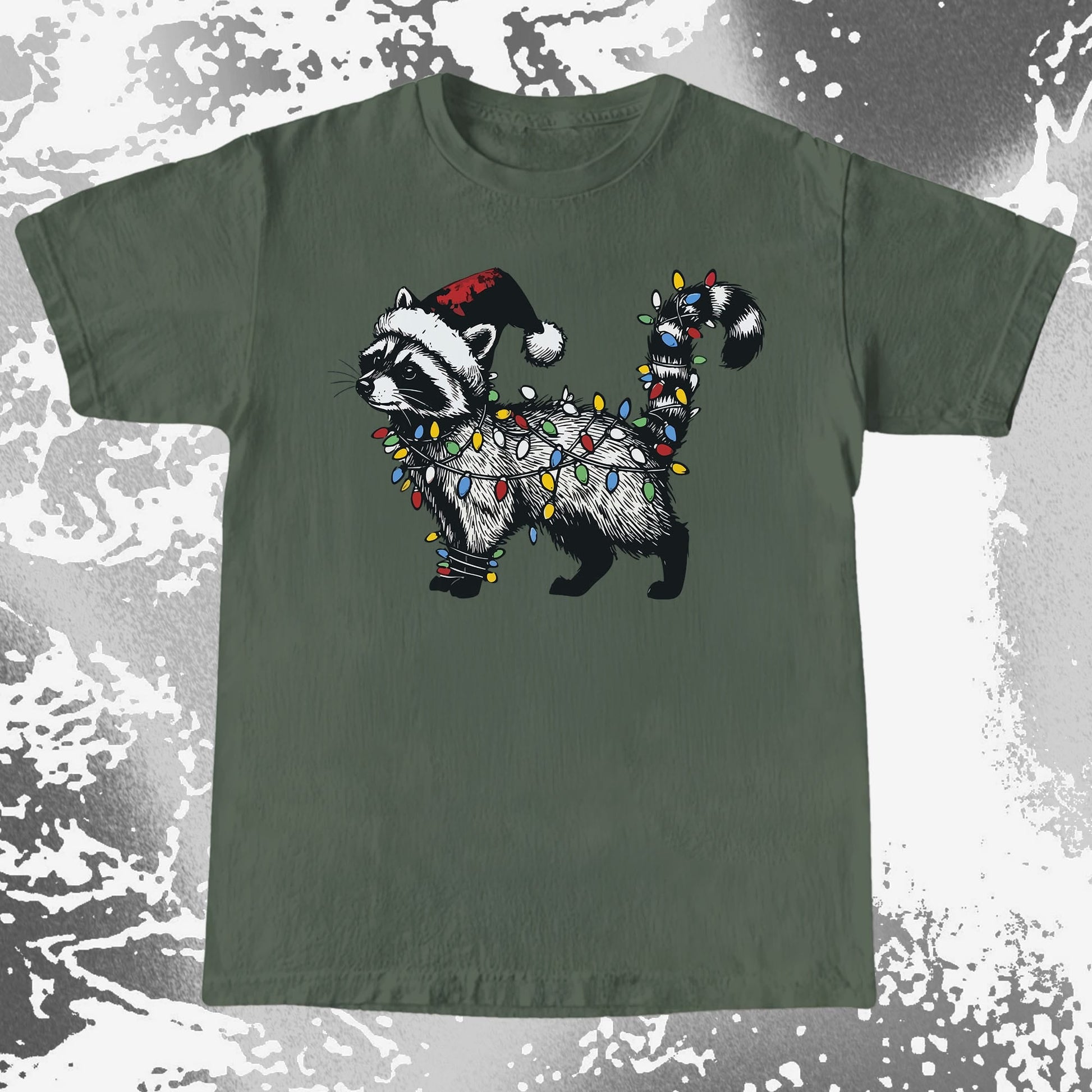 Funny Christmas Raccoon Lights, funny meme tee gift (view 4)
