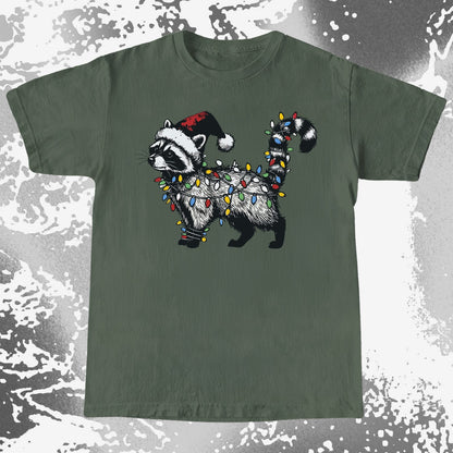 Funny Christmas Raccoon Lights, funny meme tee gift (view 4)