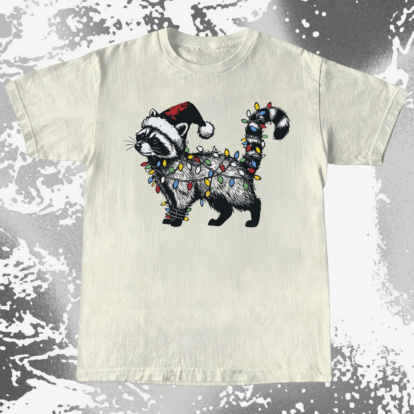 Funny Christmas Raccoon Lights, funny meme tee gift (view 3)