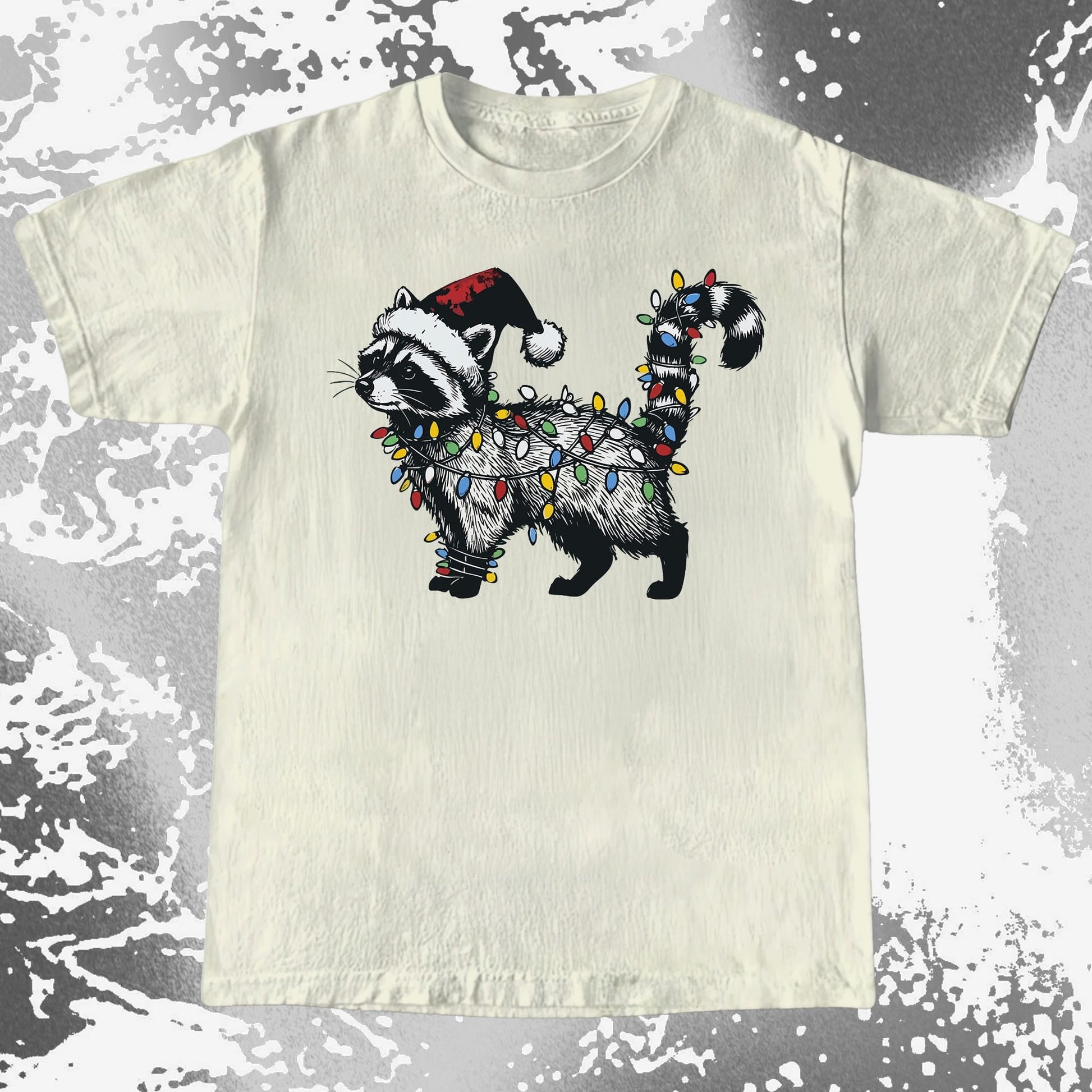Funny Christmas Raccoon Lights, funny meme tee gift (view 3)