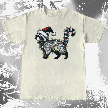 Funny Christmas Raccoon Lights, funny meme tee gift (view 3)