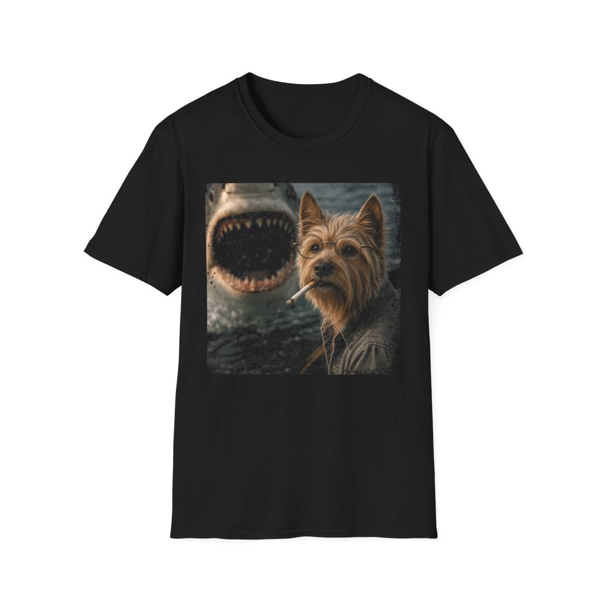 Australian Terrier and Shark Tee