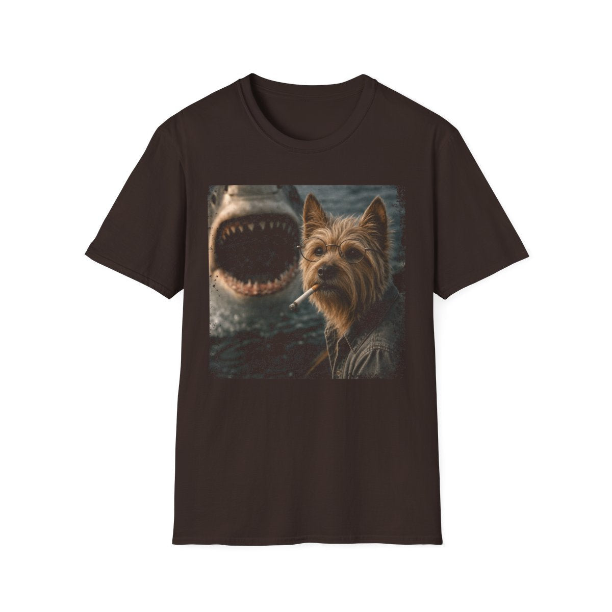 Australian Terrier and Shark Tee