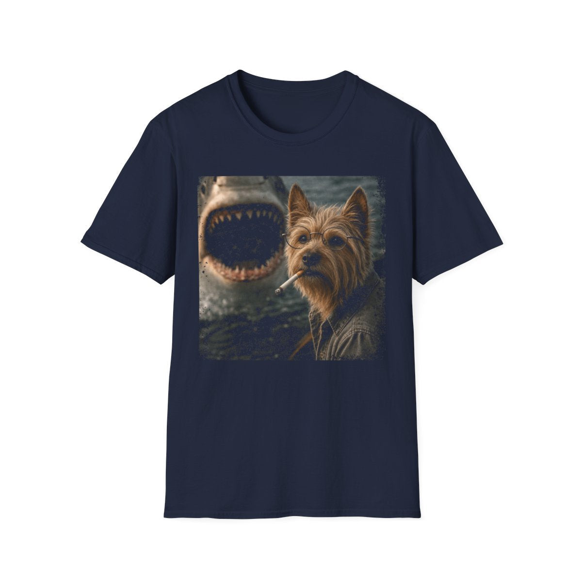 Australian Terrier and Shark Tee