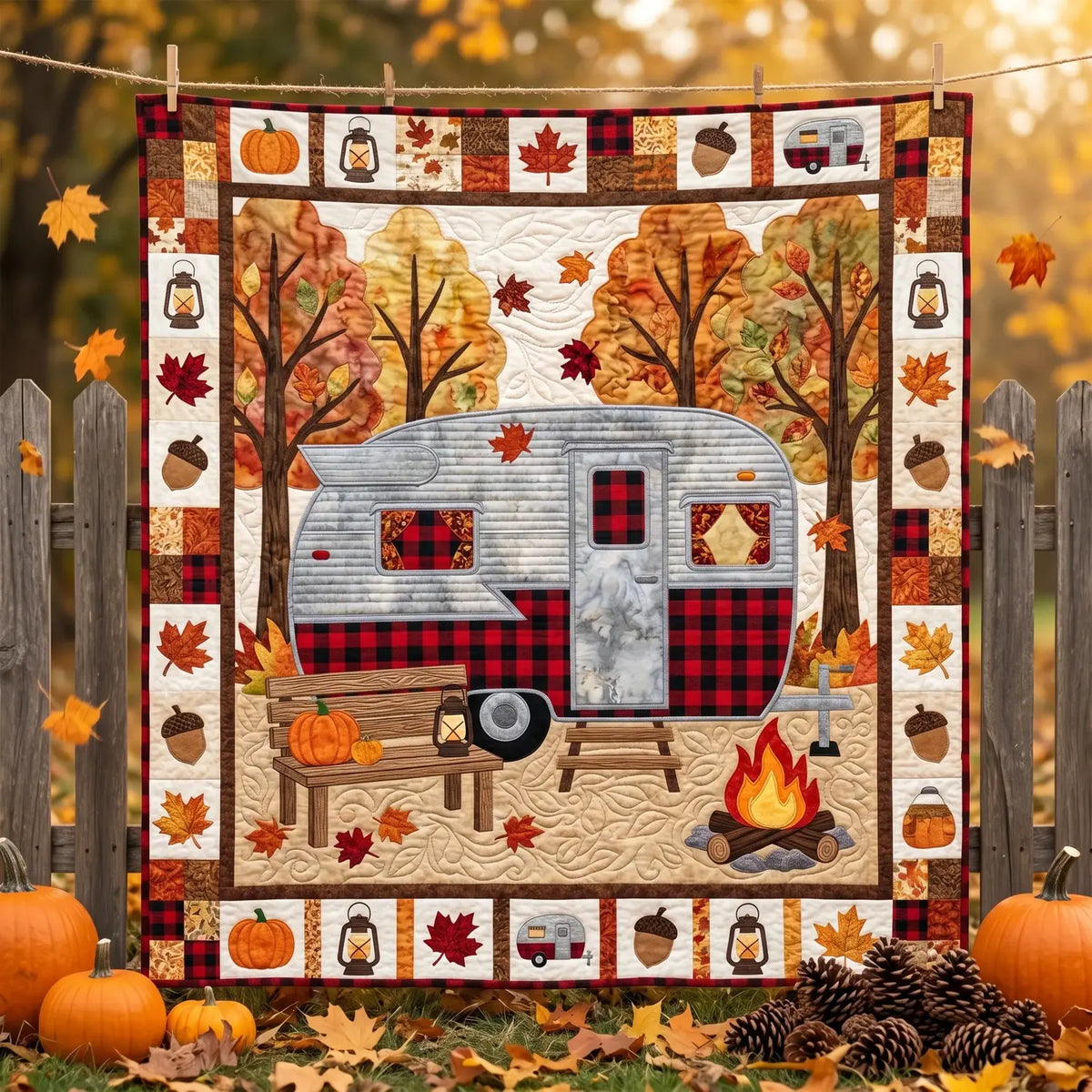 Autumn Camper Quilt Blanket