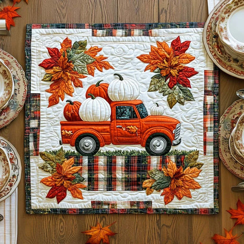 Autumn Cozy Charm Quilted Table Topper
