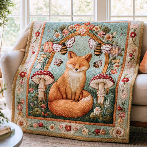 Autumn Fox Quilt Blanket - Quilted Blanket by Wild and Way