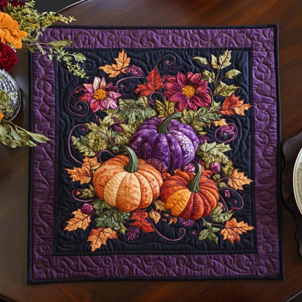 Autumn Garden Glow Quilted Table Topper