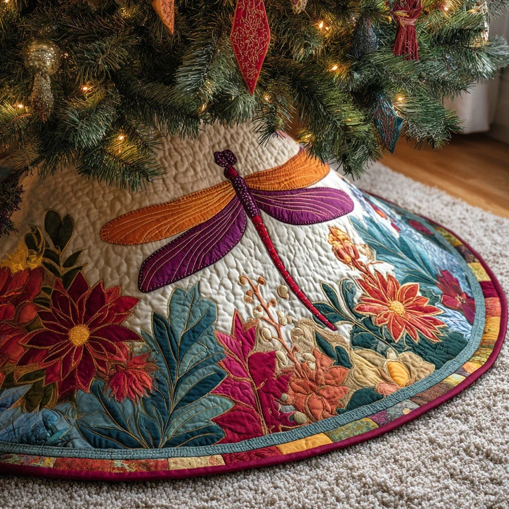 Autumn Glide Christmas Quilted Tree Skirt